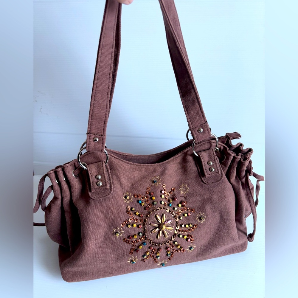 Rachel Brown Shoulder Bag with Embellished Design